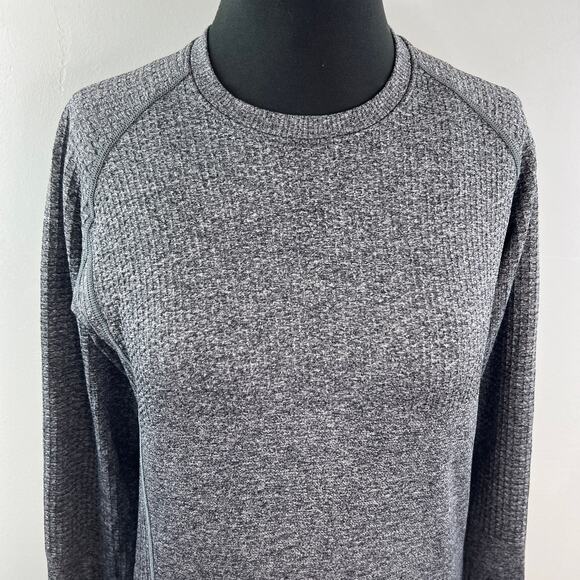 Lululemon Engineered Warmth Wool Long Sleeve Crew Black White Pullover Top Sz? M - Picture 4 of 10